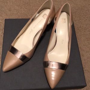 Anne Klein iflex nude and gold heels size 9